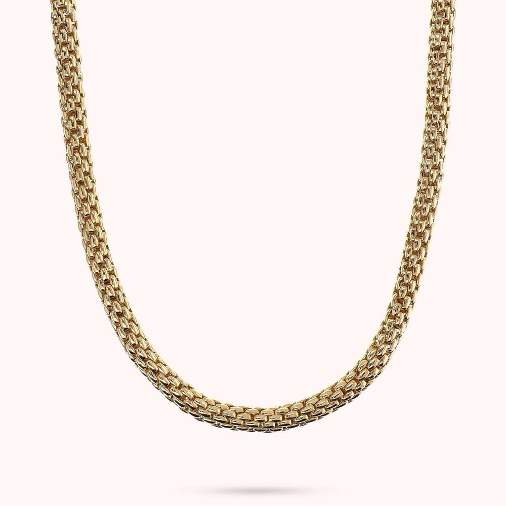 Bronzallure Gold Plated Popcorn Link Chain Signed B Italy 36” Layering Necklace